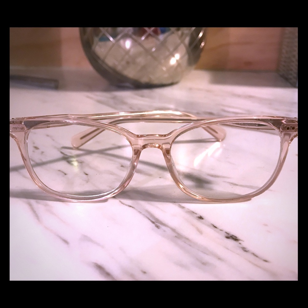 Bobbi brown pale pink clear eye glass frames